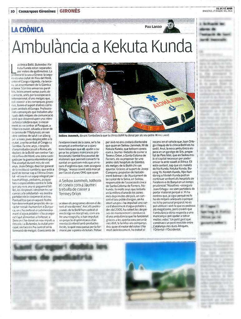Ambulància a Kekuta Kunda per  Pau Lanao