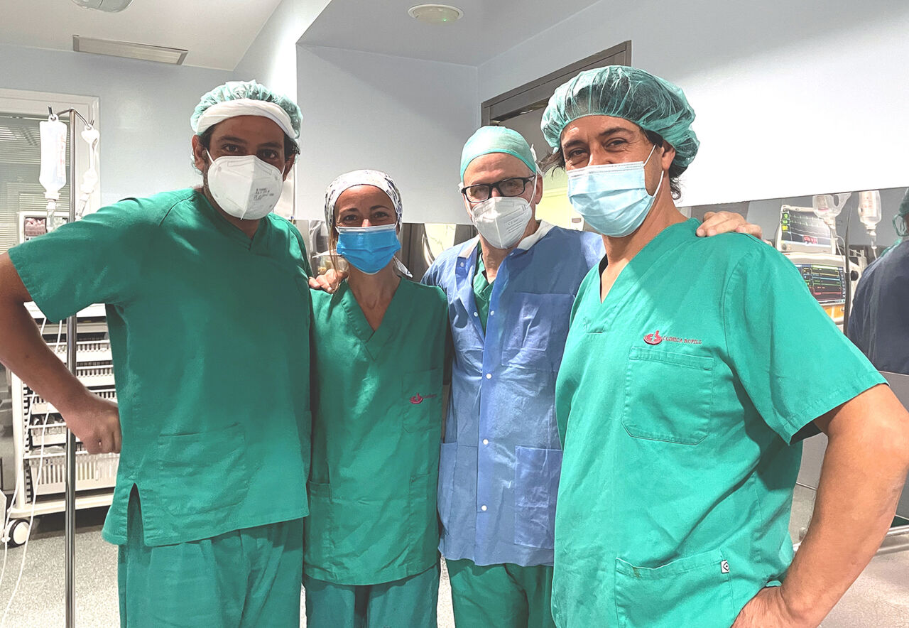 D'esquerra a dreta: Dr. Albert Brillas, Sra. Sonia Soler, Dr. Xavier March i Dr. August Corominas.